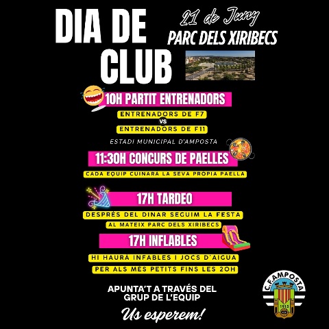 II DIADA DE GERMANOR DEL CF AMPOSTA. Dissabte 21 de mar. Parc dels Xiribecs